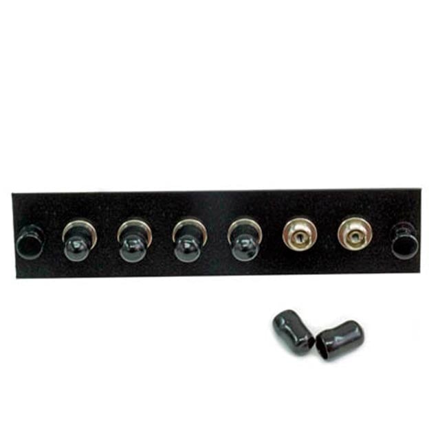 Fiber Instrument Sales F1-FC6BKSUL — Metal, Aluminum Adapter Panel 5.100" L x 1.130" W (129.54mm x 28.70mm) Black